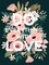 Flowers Diamond Art Painting Kits for Adults Motivational Quote and Sayings 'Do Everything with Love' Inspiring 5D Diamond Painting for Adults